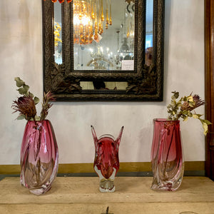 Stunning Pink Murano Glass Vases