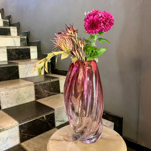 Stunning Pink Murano Glass Vases