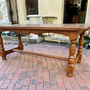 Antique Oak Dining Table with Chairs