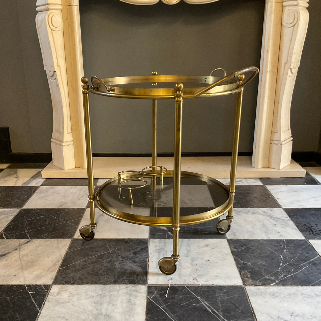 Vintage Brass Drinks Trolley - SOLD