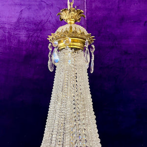Beautiful Neo-Classical Chandelier with Brass Ram Detailing