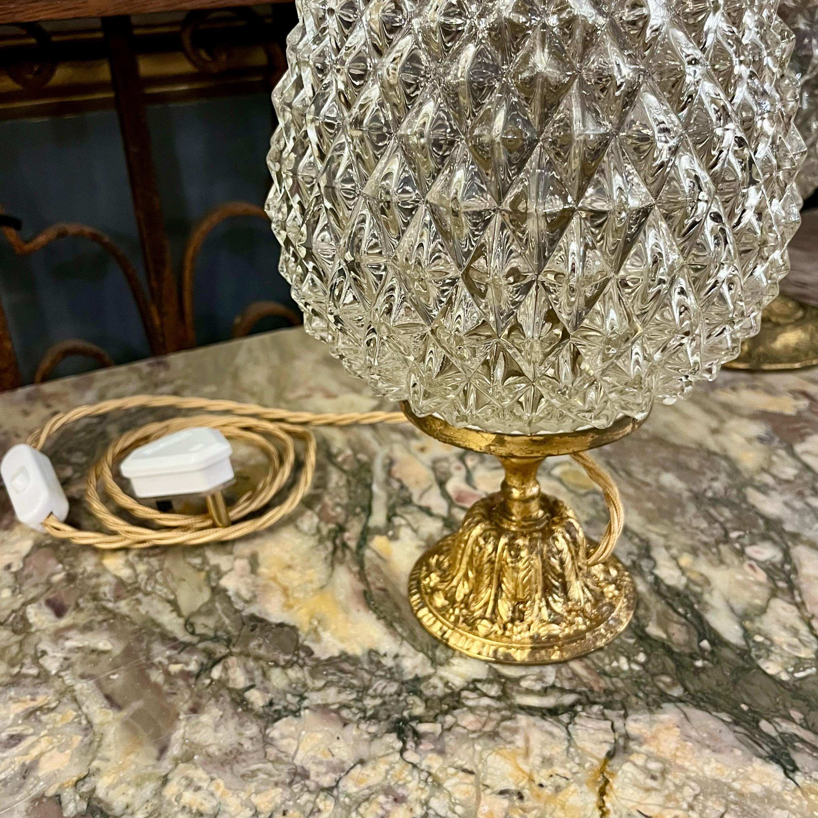 Trio of Antique Crystal Lamps -SOLD