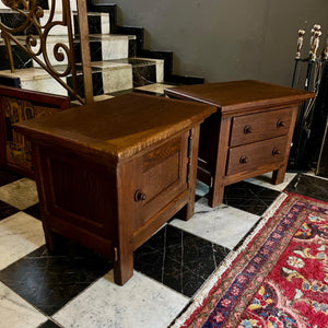 Pair of Oak Bedside Cabinets, Early 20th Century - SOLD