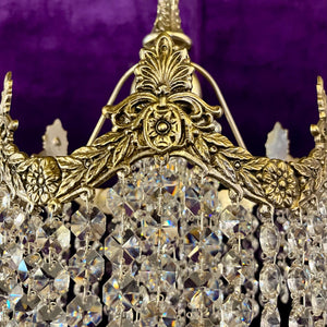 Near Pair of Petite Italian Nickel and Crystal Pendants