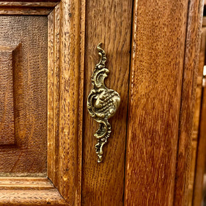 Pair of Oak Nightstands with Marble Tops, Late 19th Century
