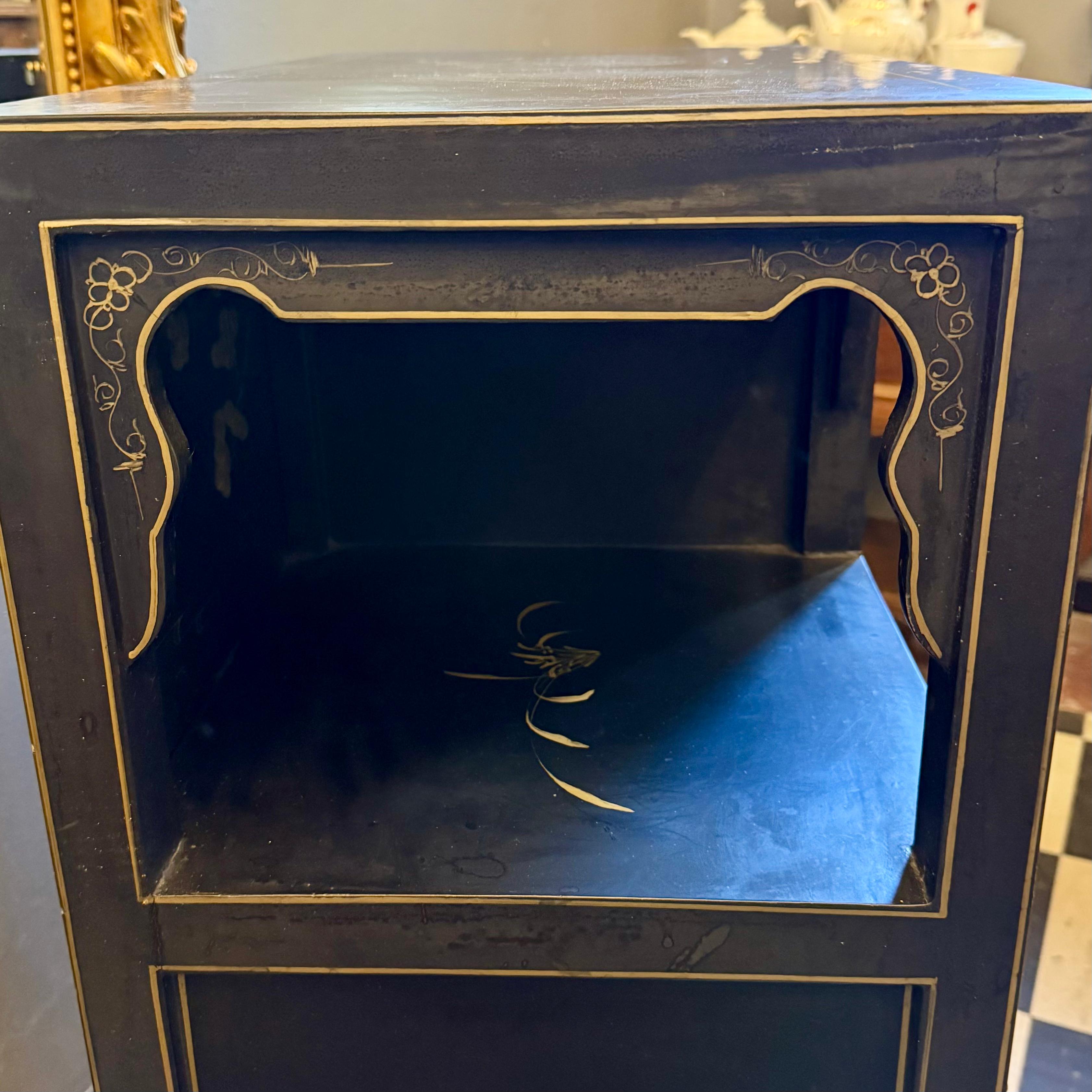 Chinese Lacquer Cabinet with Hardstone Detail, Mid-20th Century - SOLD