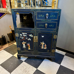 Chinese Lacquer Cabinet with Hardstone Detail, Mid-20th Century - SOLD
