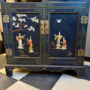 Chinese Lacquer Cabinet with Hardstone Detail, Mid-20th Century - SOLD