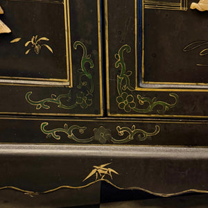 Chinese Lacquer Cabinet with Hardstone Detail, Mid-20th Century - SOLD