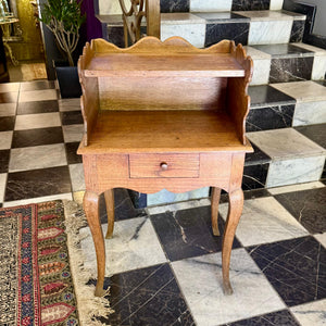 Single Antique Oak Bedside Pedestal