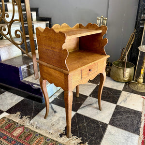 Single Antique Oak Bedside Pedestal