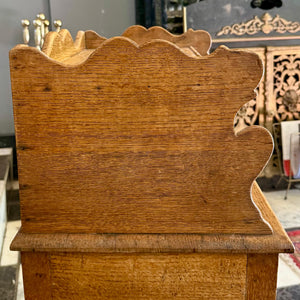 Single Antique Oak Bedside Pedestal