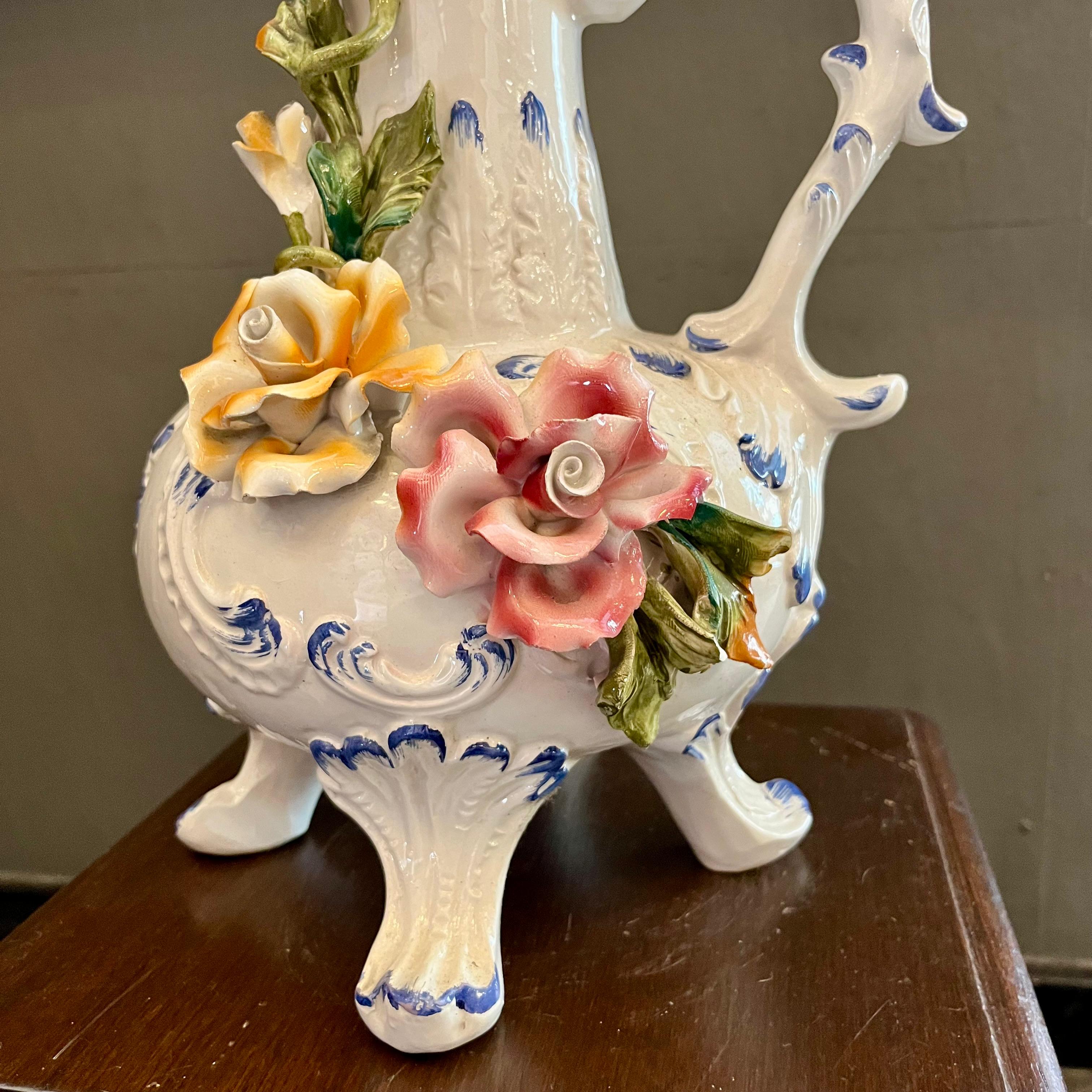 Gorgeous Vintage Capidimonte Water Pitcher