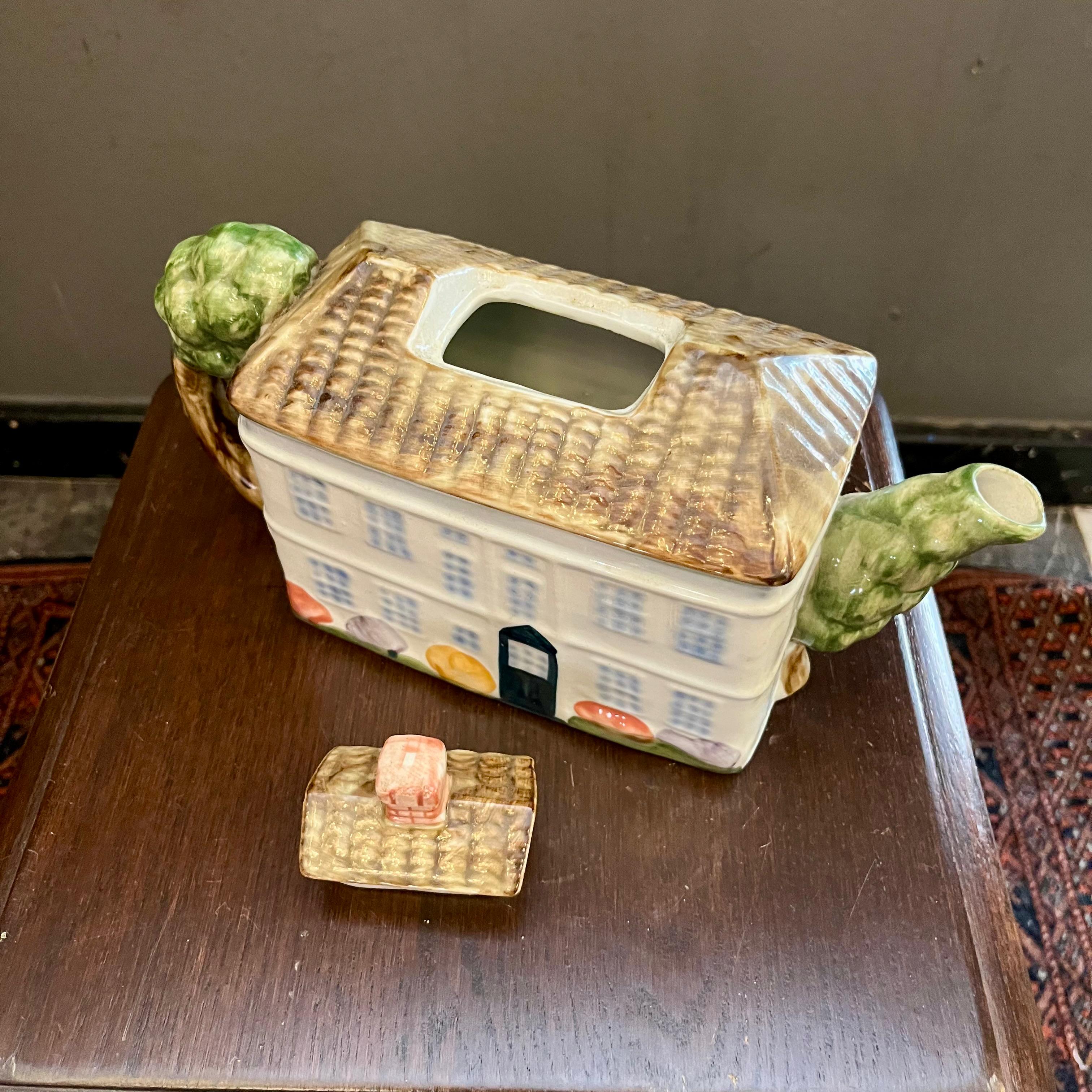 Adorable Vintage Teapot in the Form of a Cottage