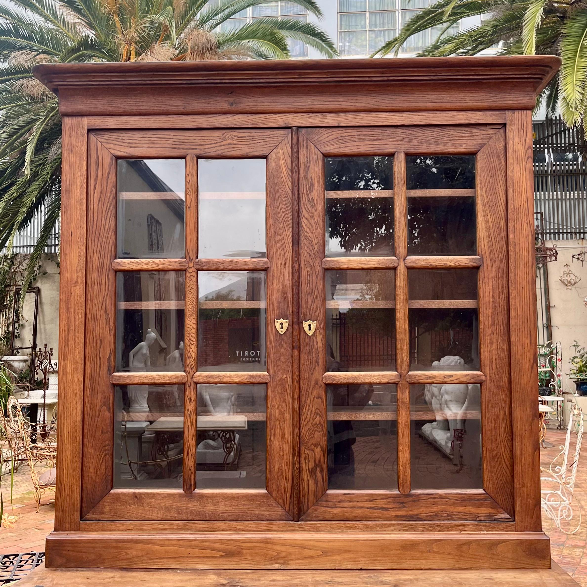 Antique French Oak Display Cabinet, Early 20th Century
