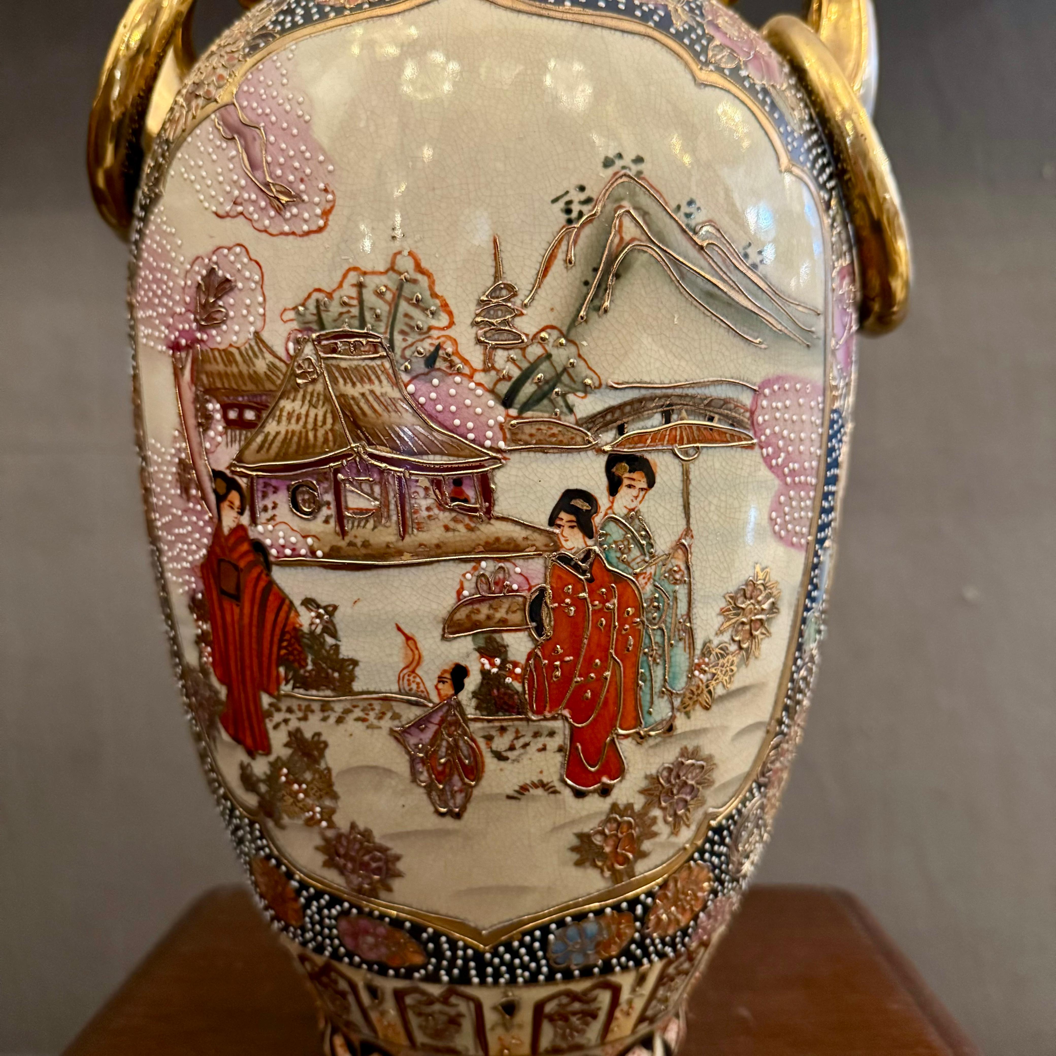 Stunning Antique Asian Urn with Gilt details