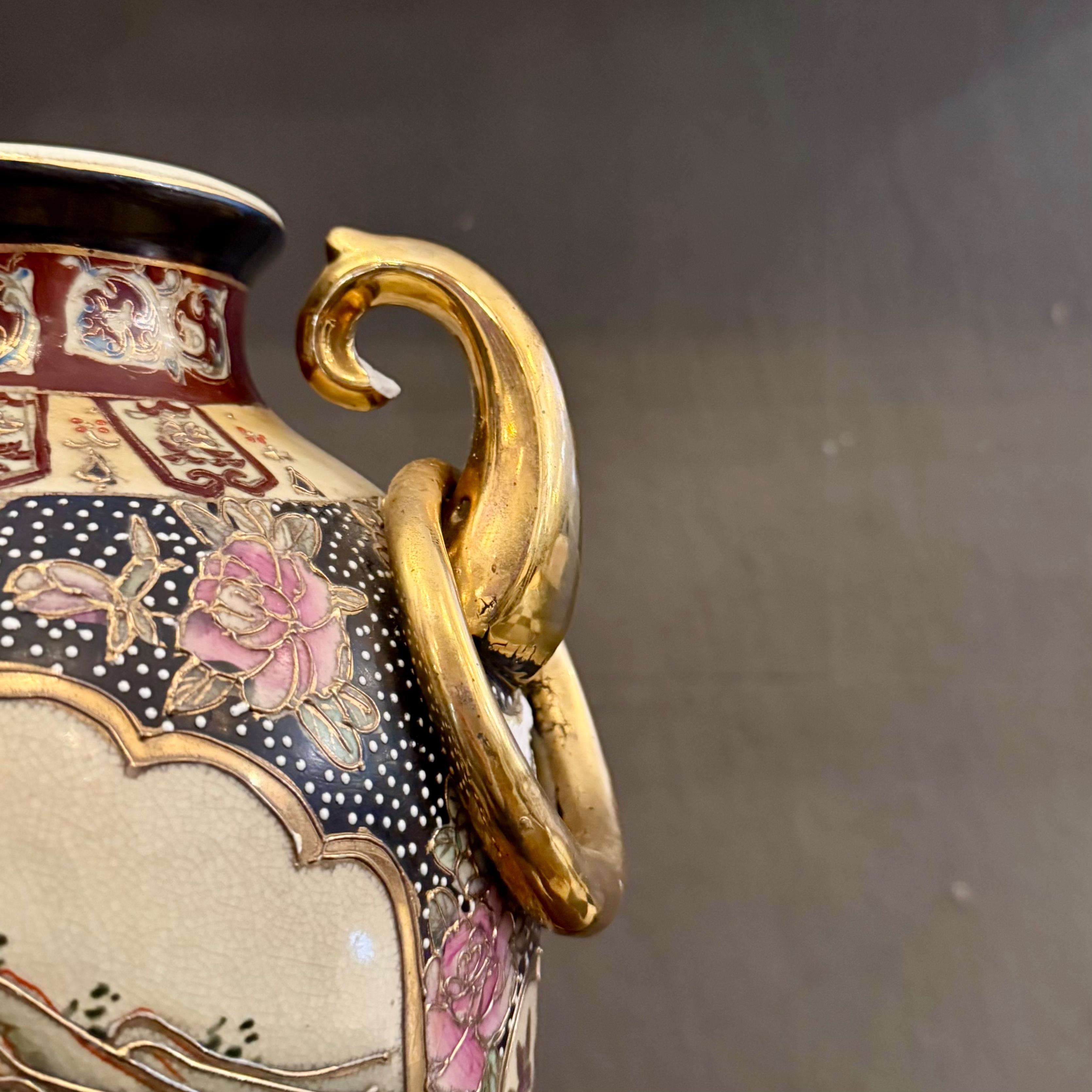 Stunning Antique Asian Urn with Gilt details