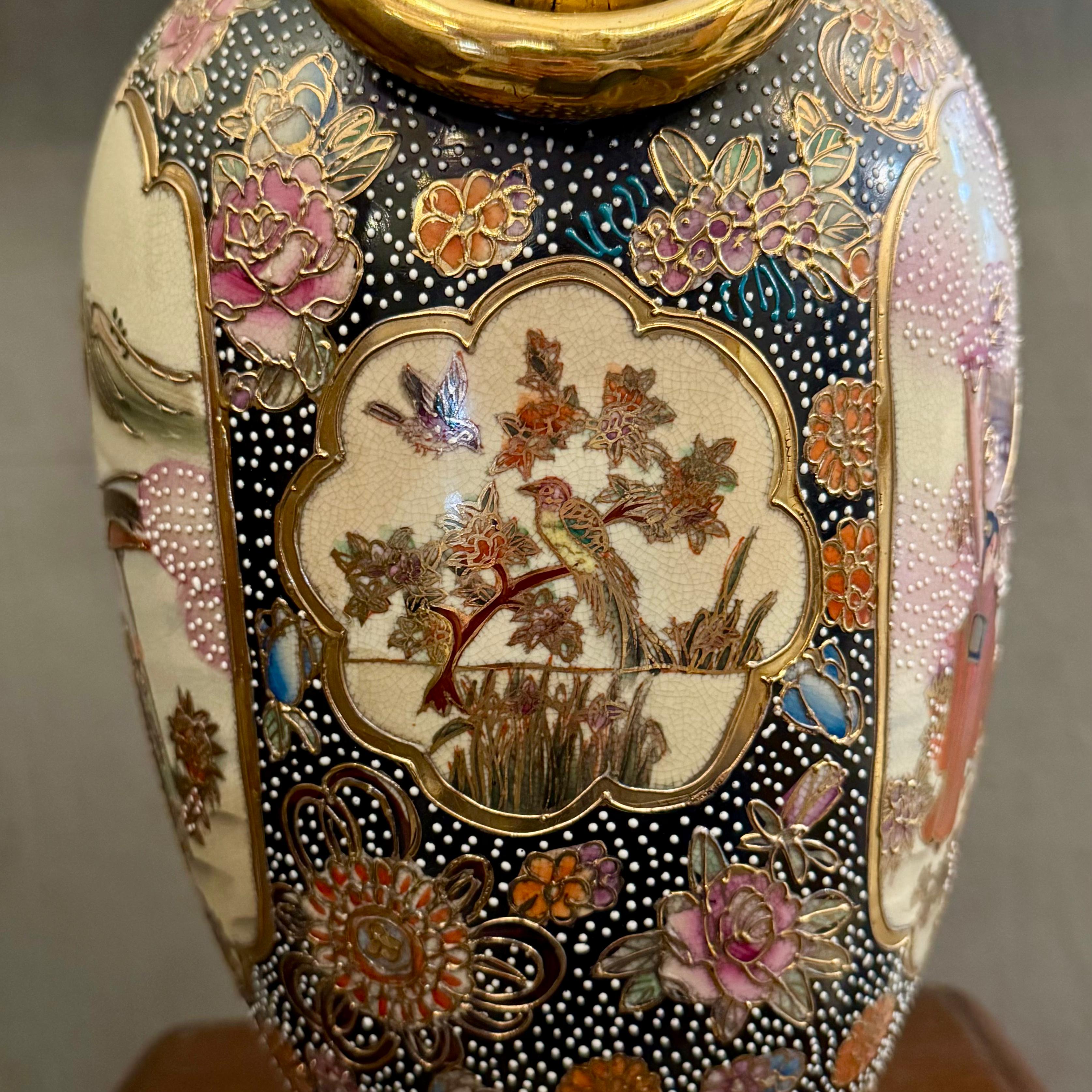 Stunning Antique Asian Urn with Gilt details