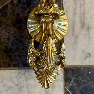 Antique Pair of Polished Brass Figural Wall Sconces - SOLD