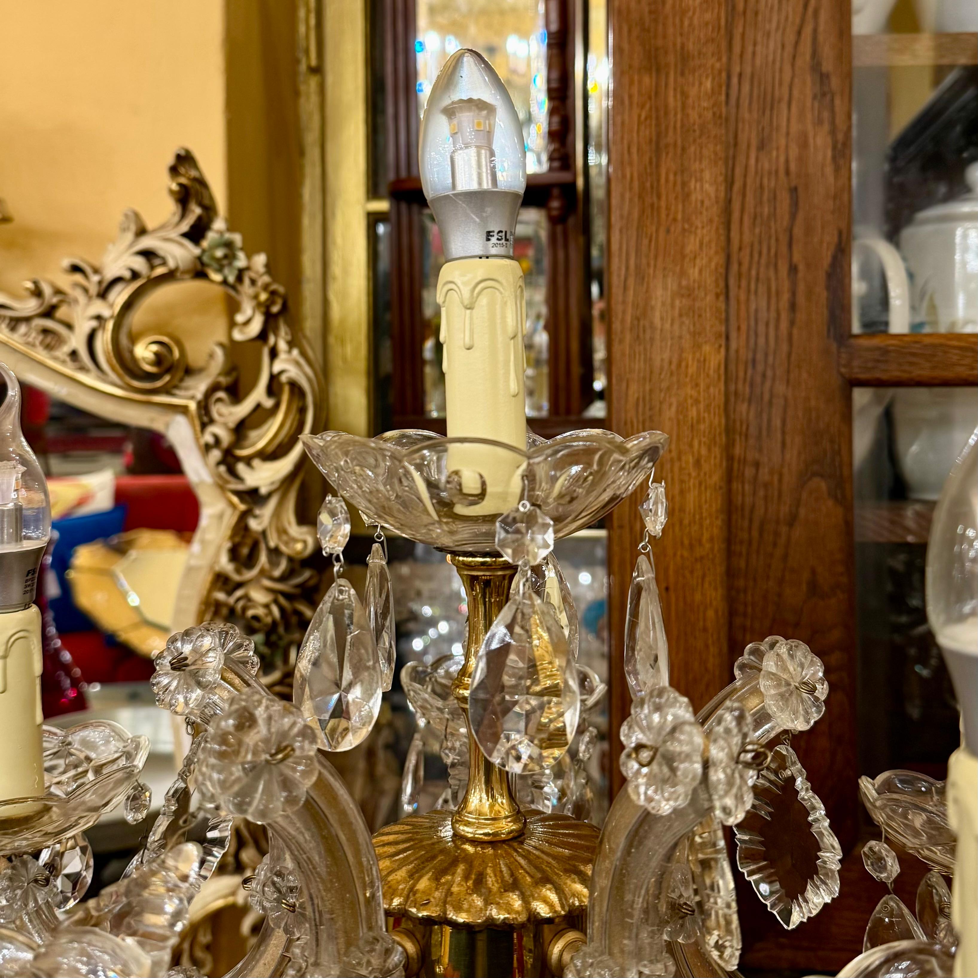 Near Pair of Italian Maria Theresa Candelabra Lamps