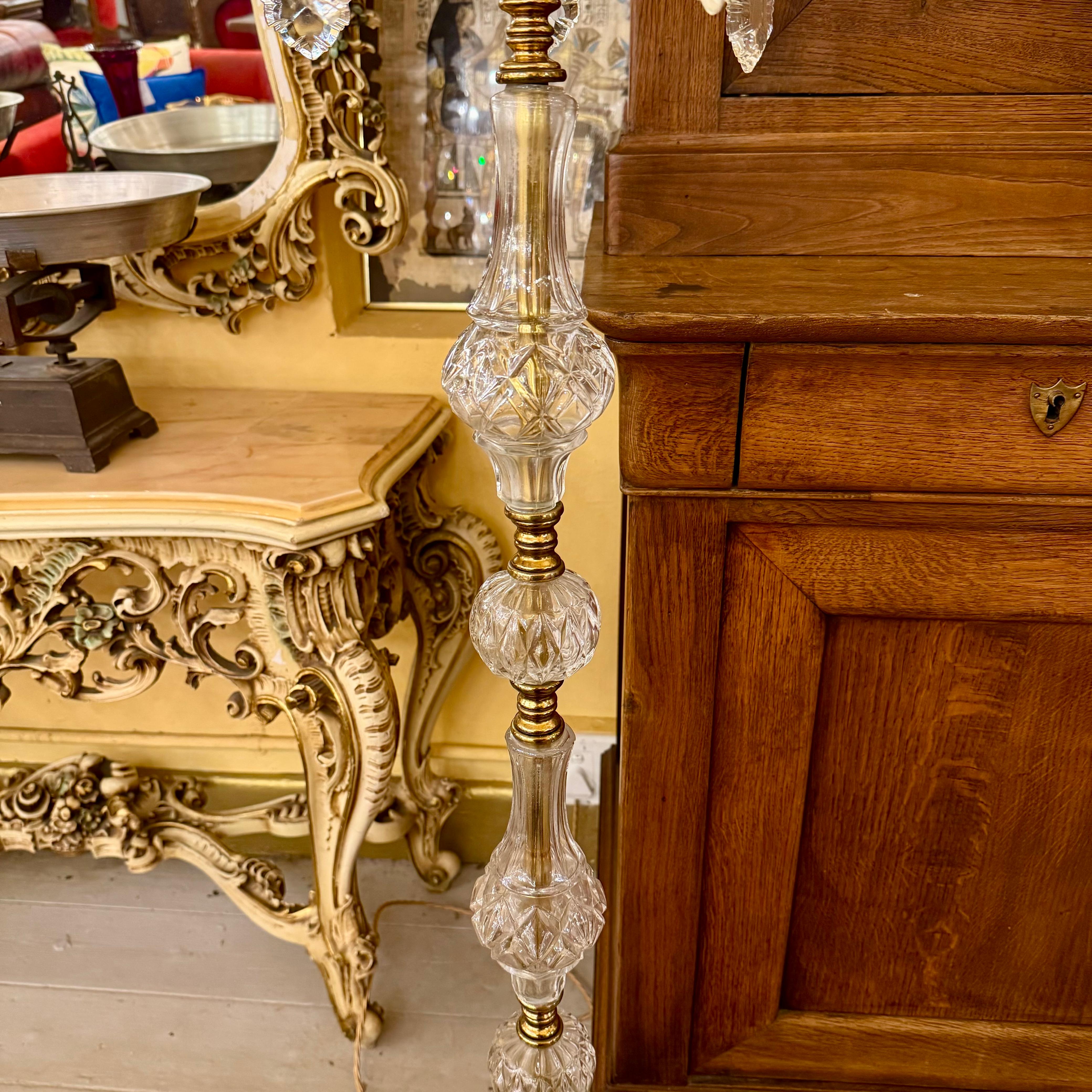 Near Pair of Italian Maria Theresa Candelabra Lamps
