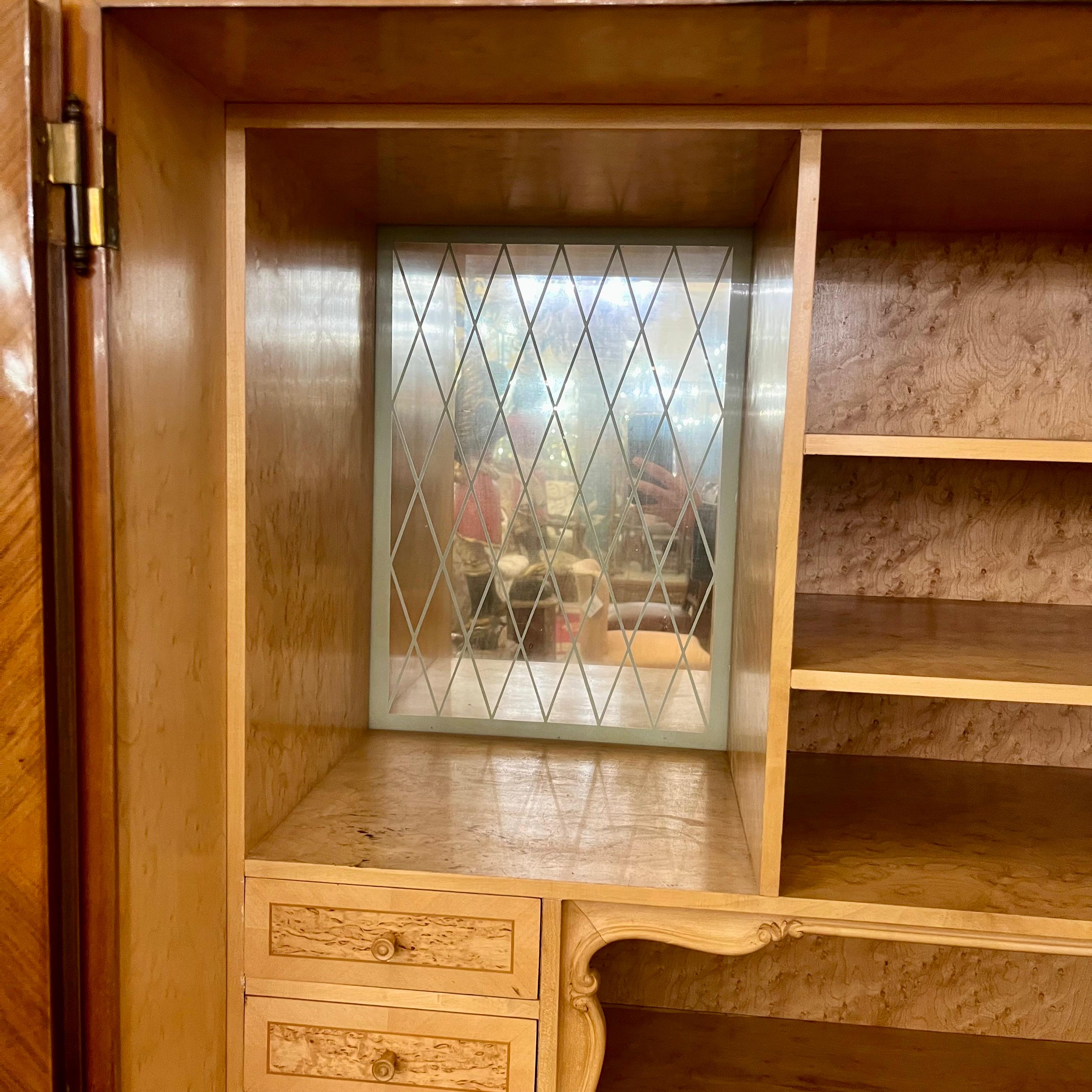 Italian Inlaid Walnut Secretaire, c. 1950s