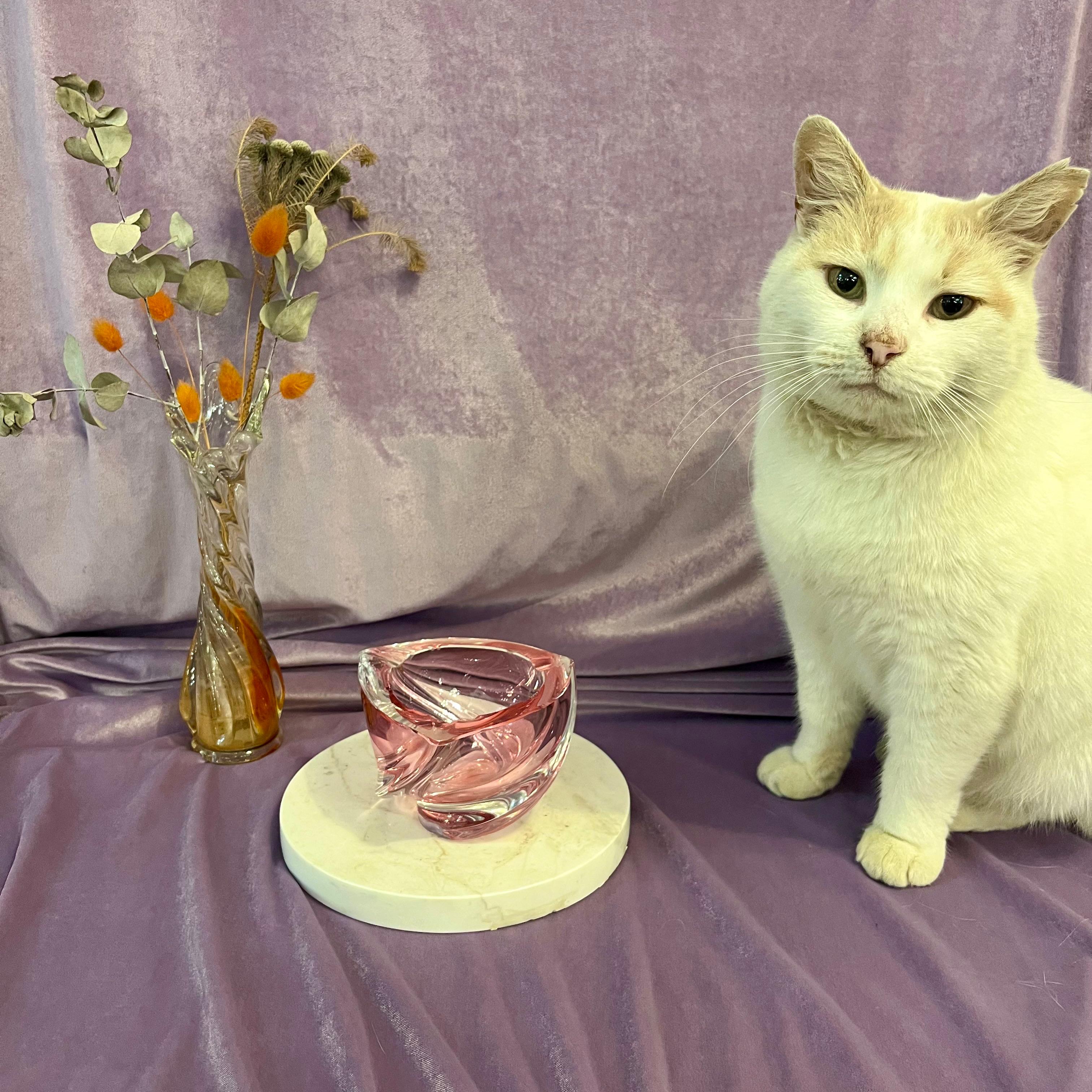 Beautiful Rose Pink Murano Glass Ashtray