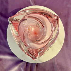 Beautiful Rose Pink Murano Glass Ashtray