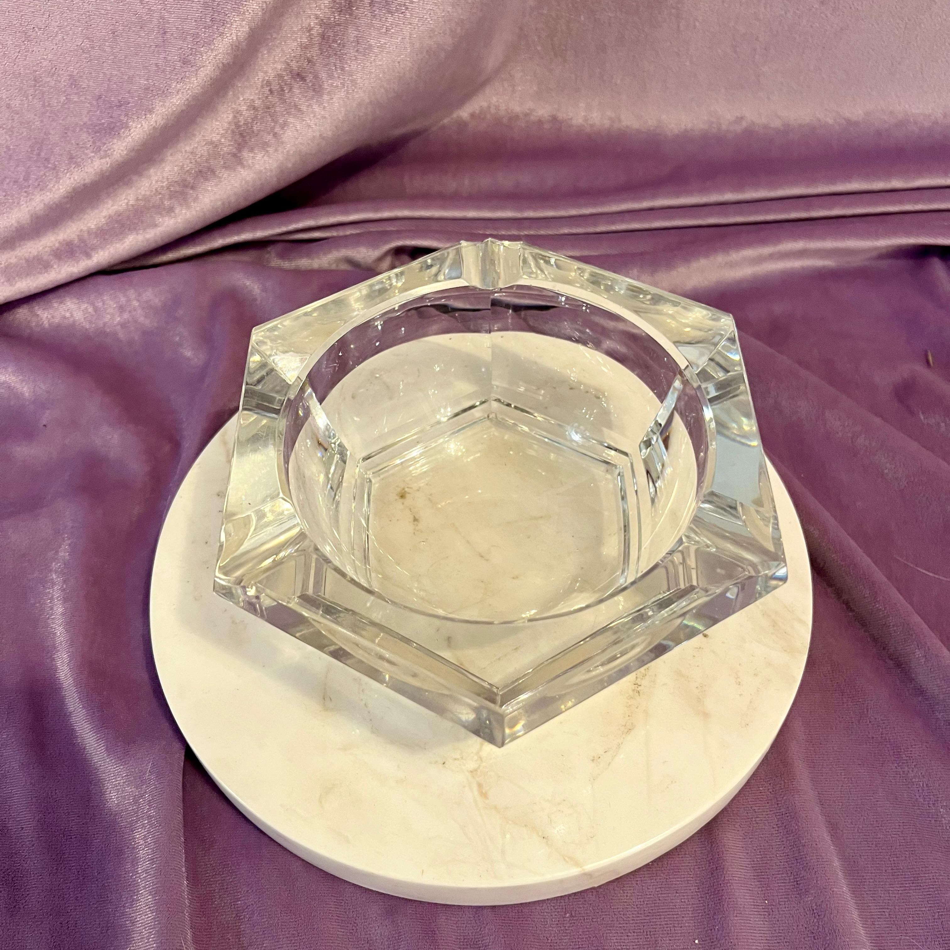 Vintage Clear Geometric Ashtray