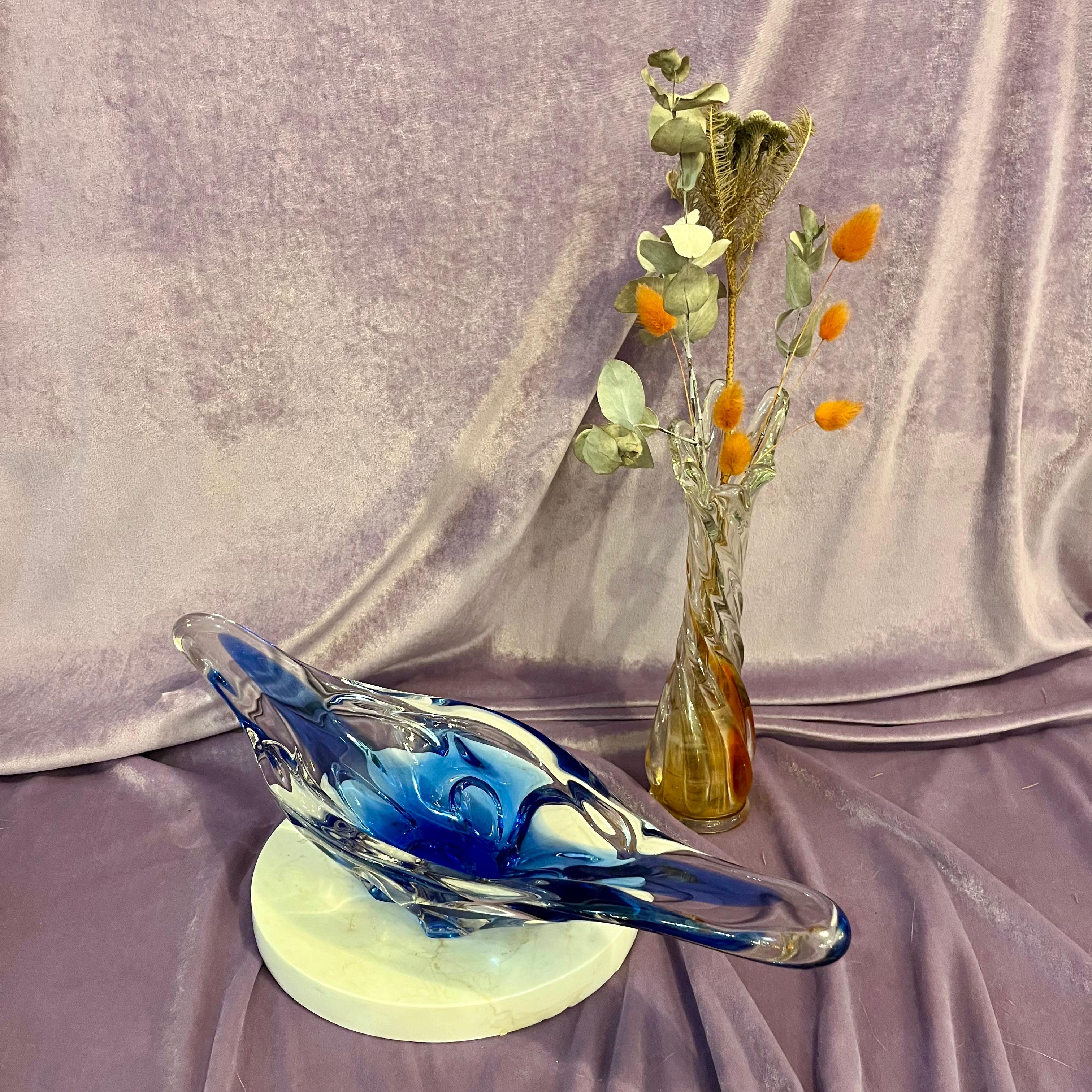 Beautiful Vivid Blue Murano Dish