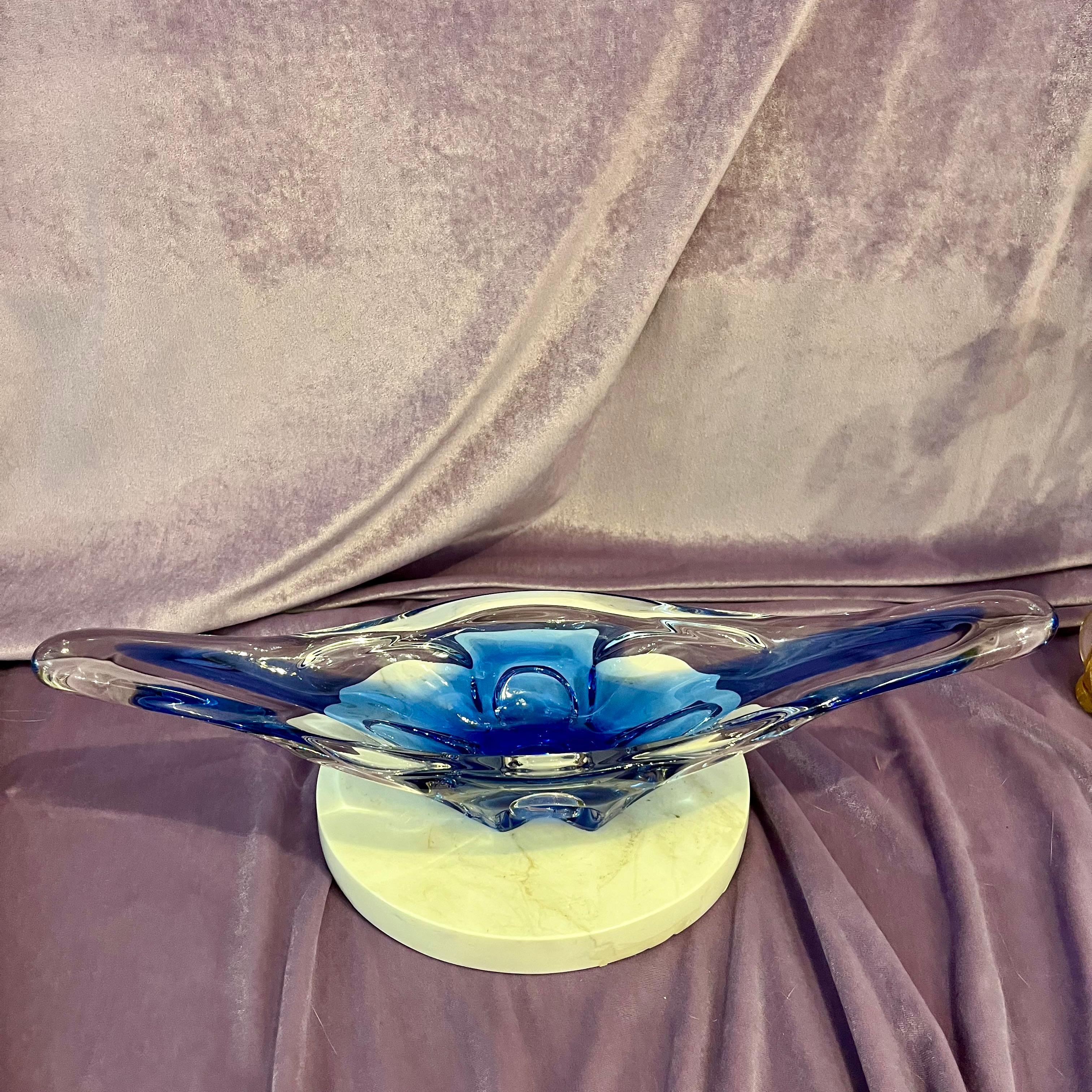 Beautiful Vivid Blue Murano Dish
