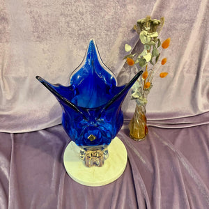 Large Cobalt Blue Chribska Art Glass Vase, Czechoslovakia, c. 1960s–70s - SOLD