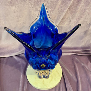 Large Cobalt Blue Chribska Art Glass Vase, Czechoslovakia, c. 1960s–70s - SOLD