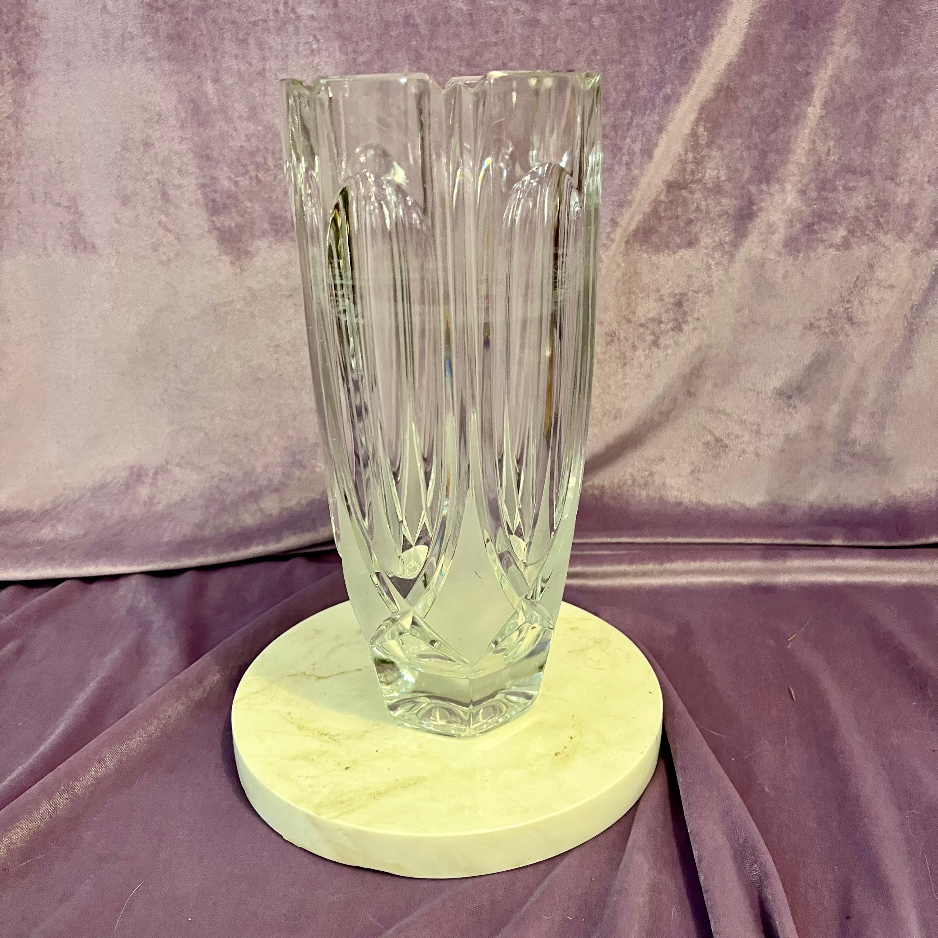 Cut Crystal Vase with Fluted Panel Design