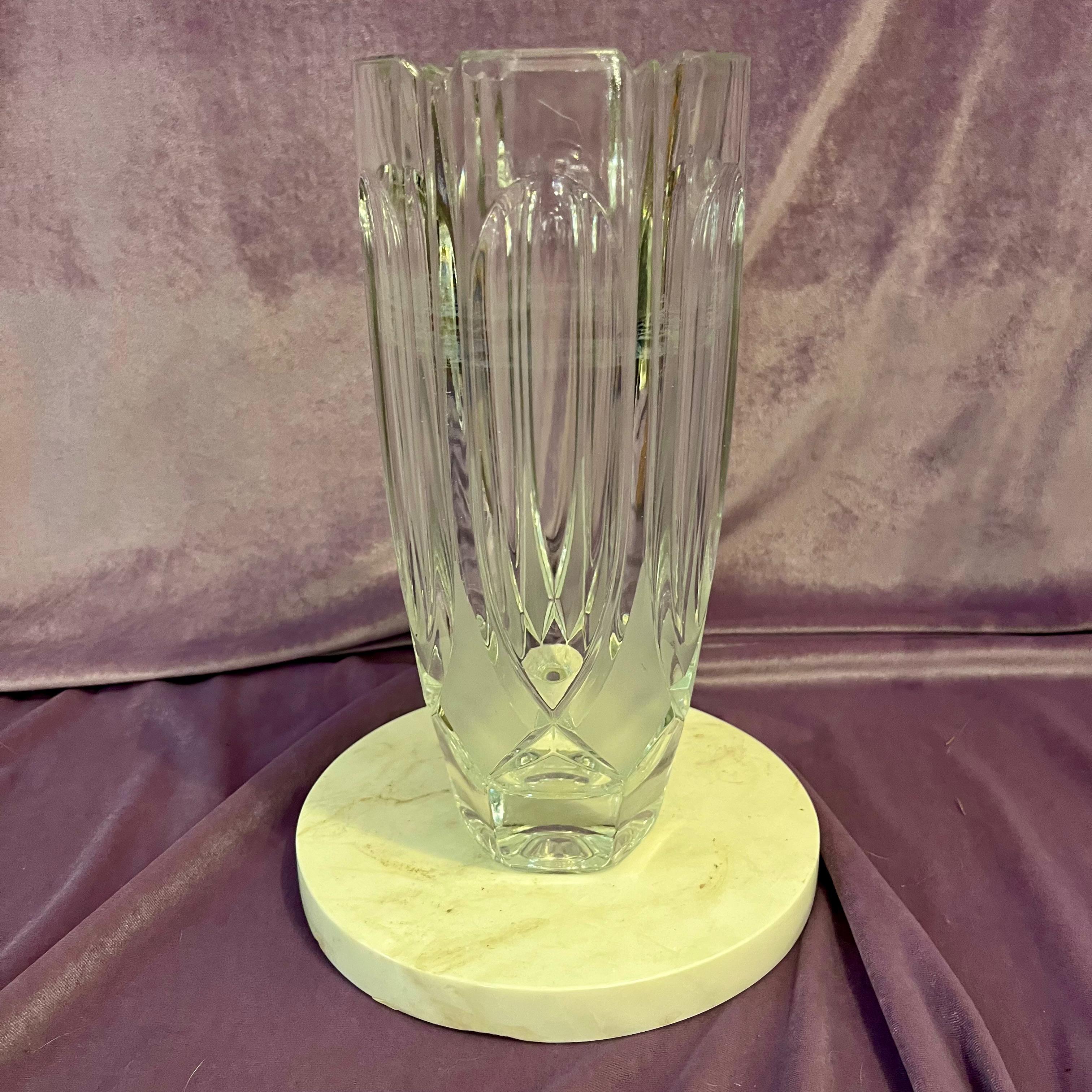Cut Crystal Vase with Fluted Panel Design