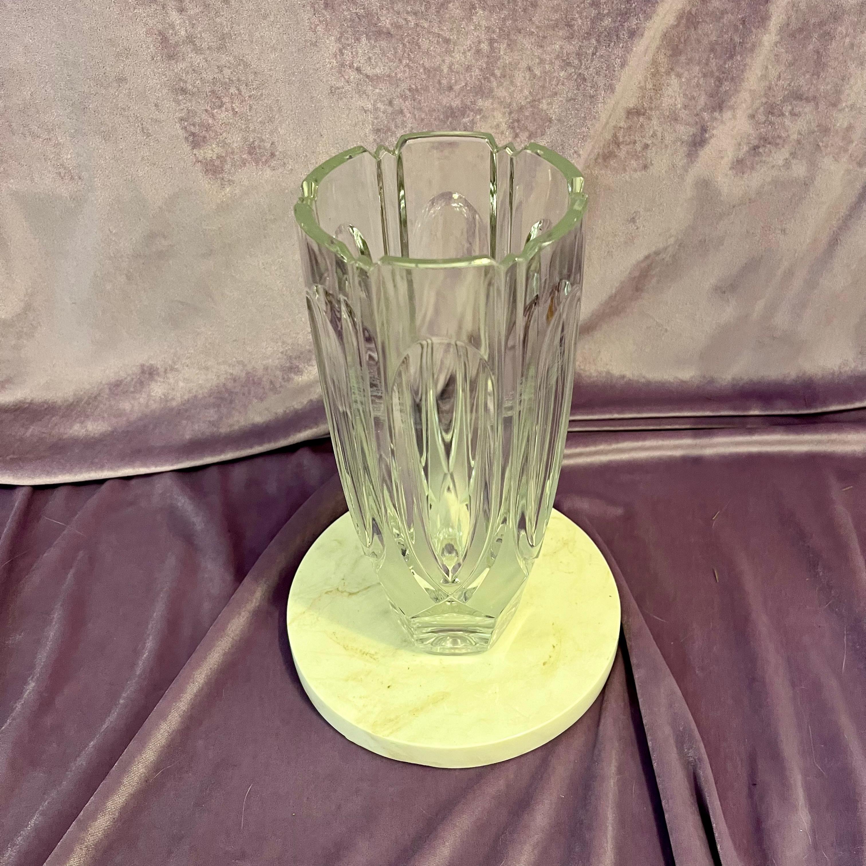 Cut Crystal Vase with Fluted Panel Design