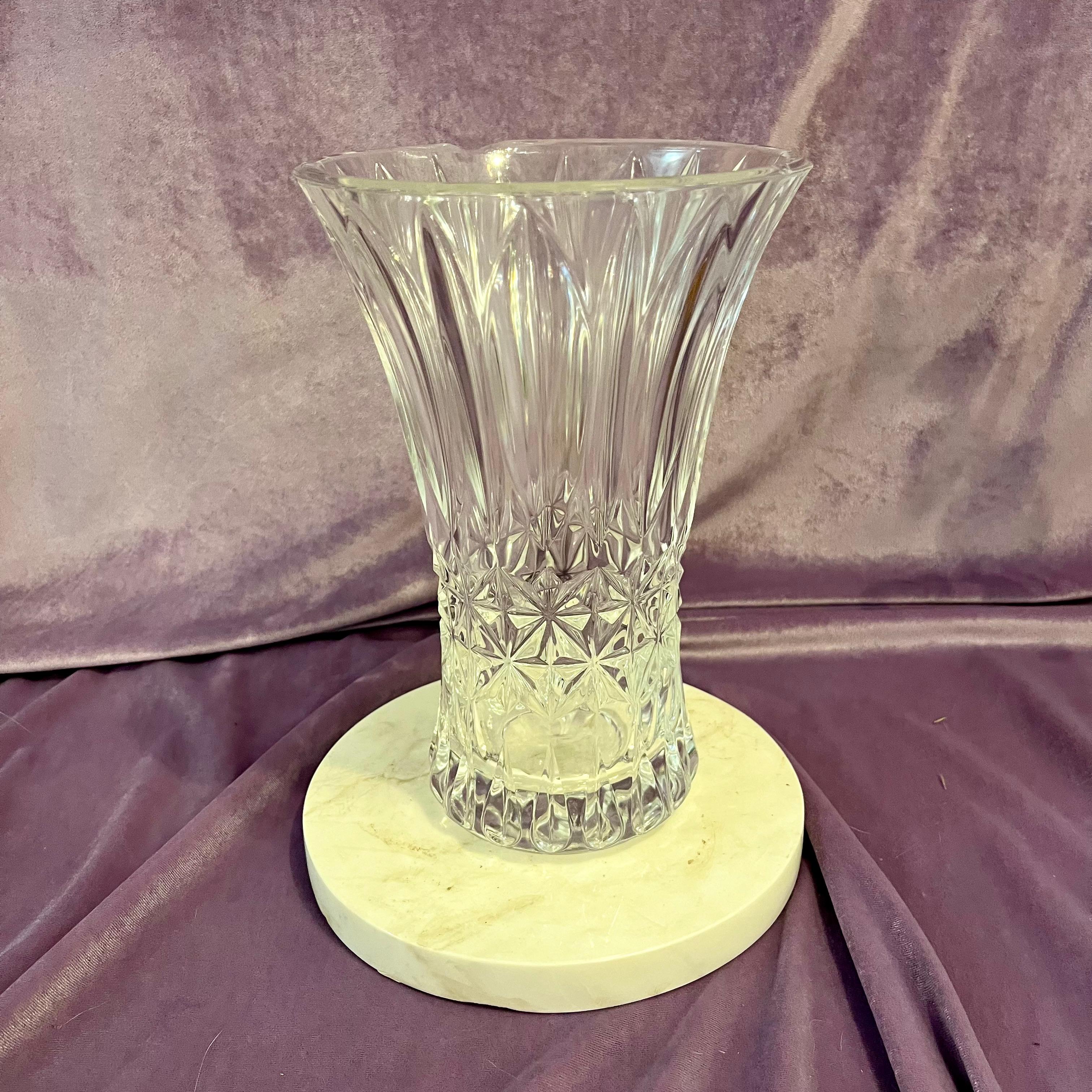 Vintage Flute Vase with Faceted Design