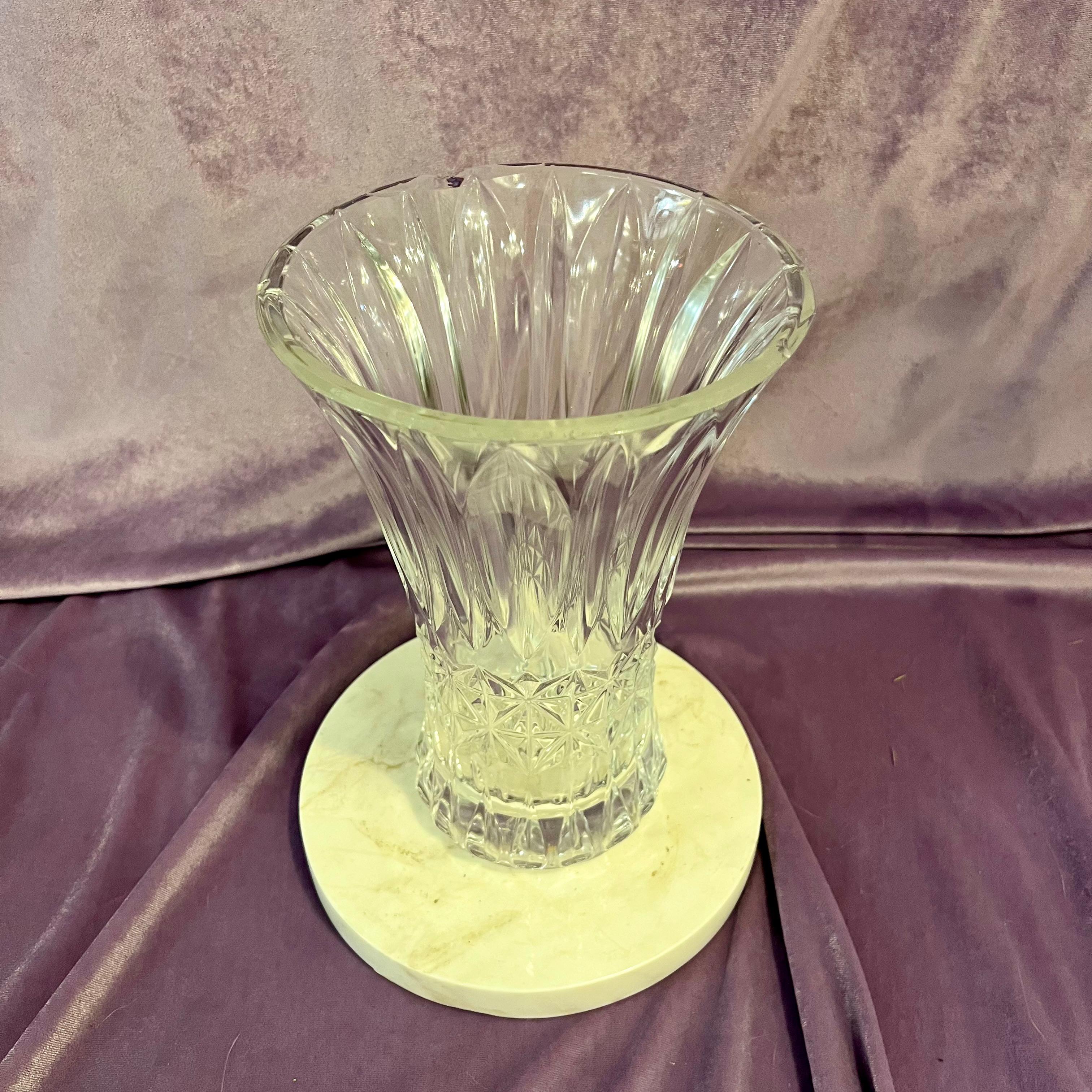 Vintage Flute Vase with Faceted Design