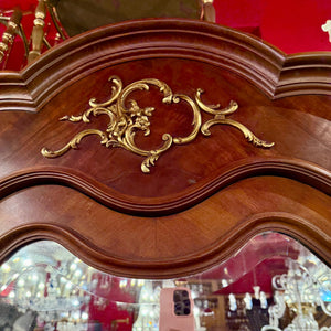 French Louis XV-Style Mirror Front Single Armoire, c. 1890