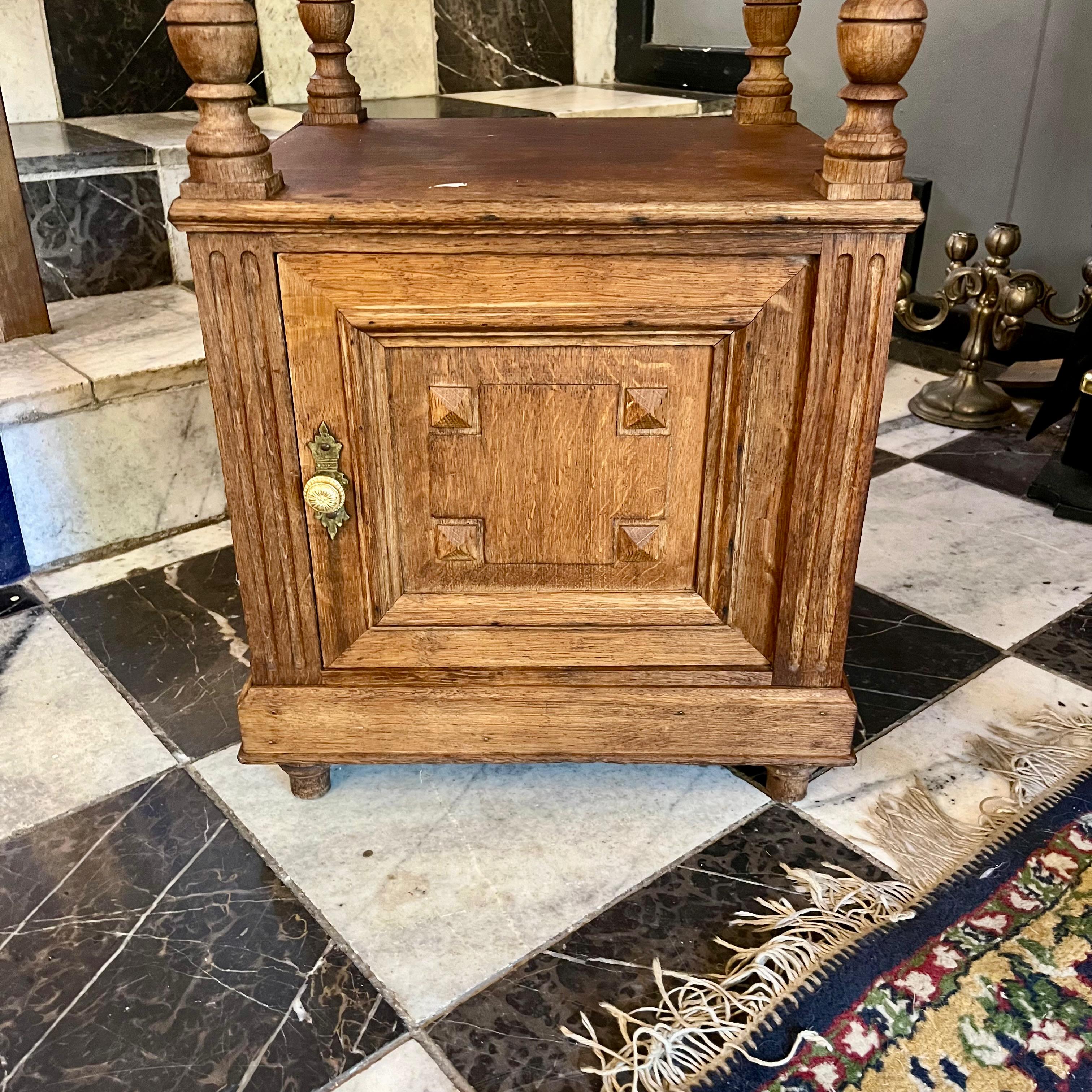 French Country Chic Pedestal with White Marble Top