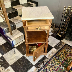 French Country Chic Pedestal with White Marble Top