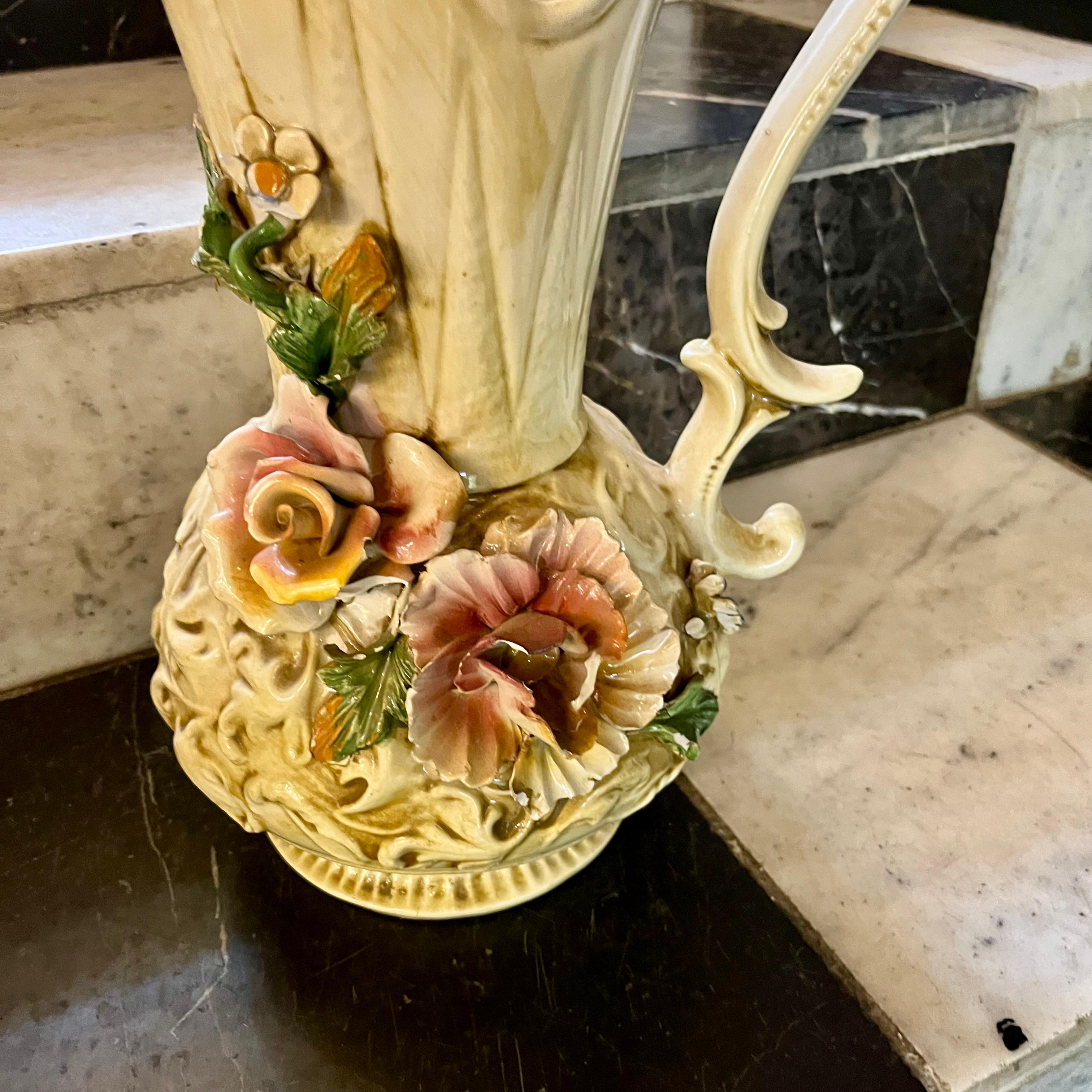 Antique Capodimonte Water Pitcher