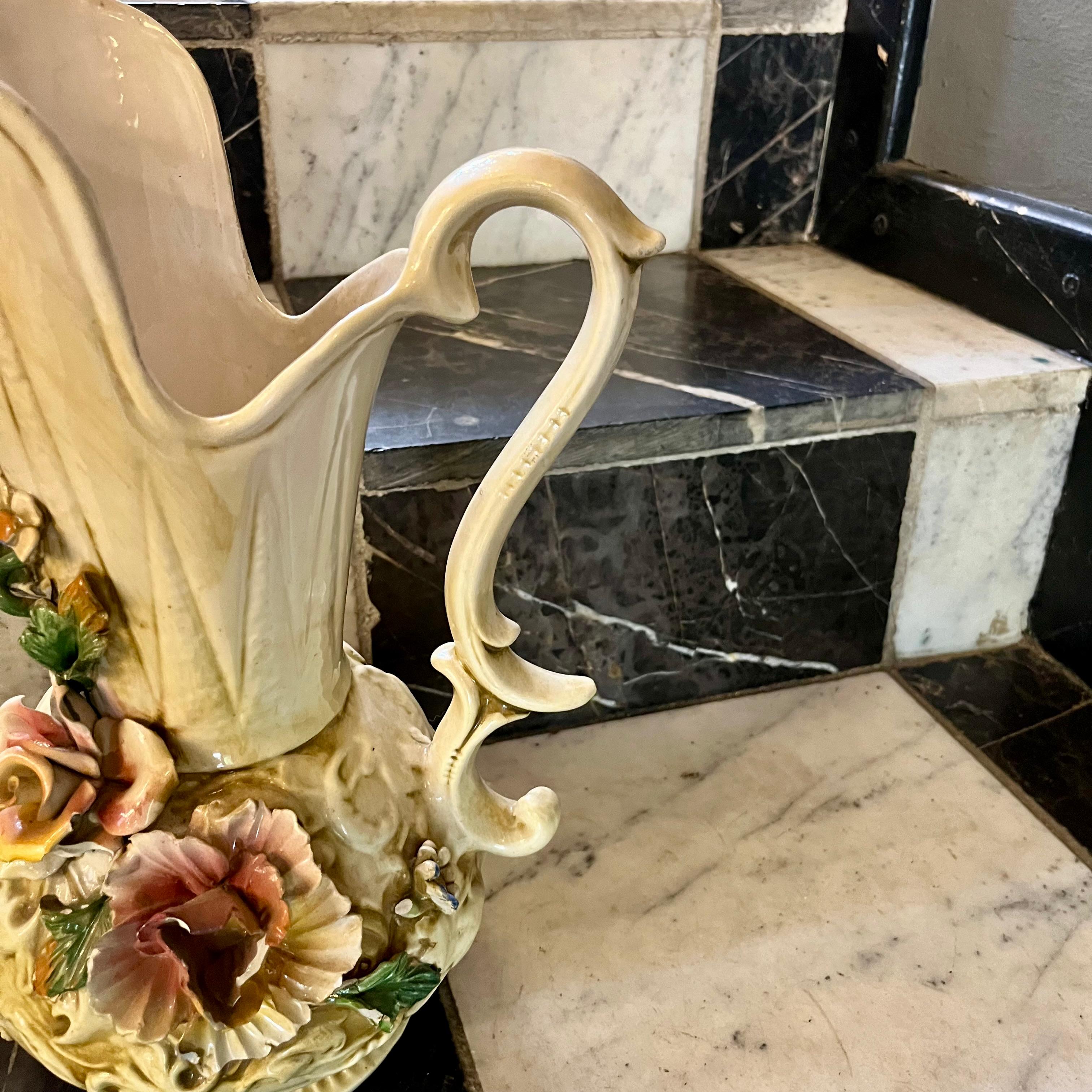 Antique Capodimonte Water Pitcher