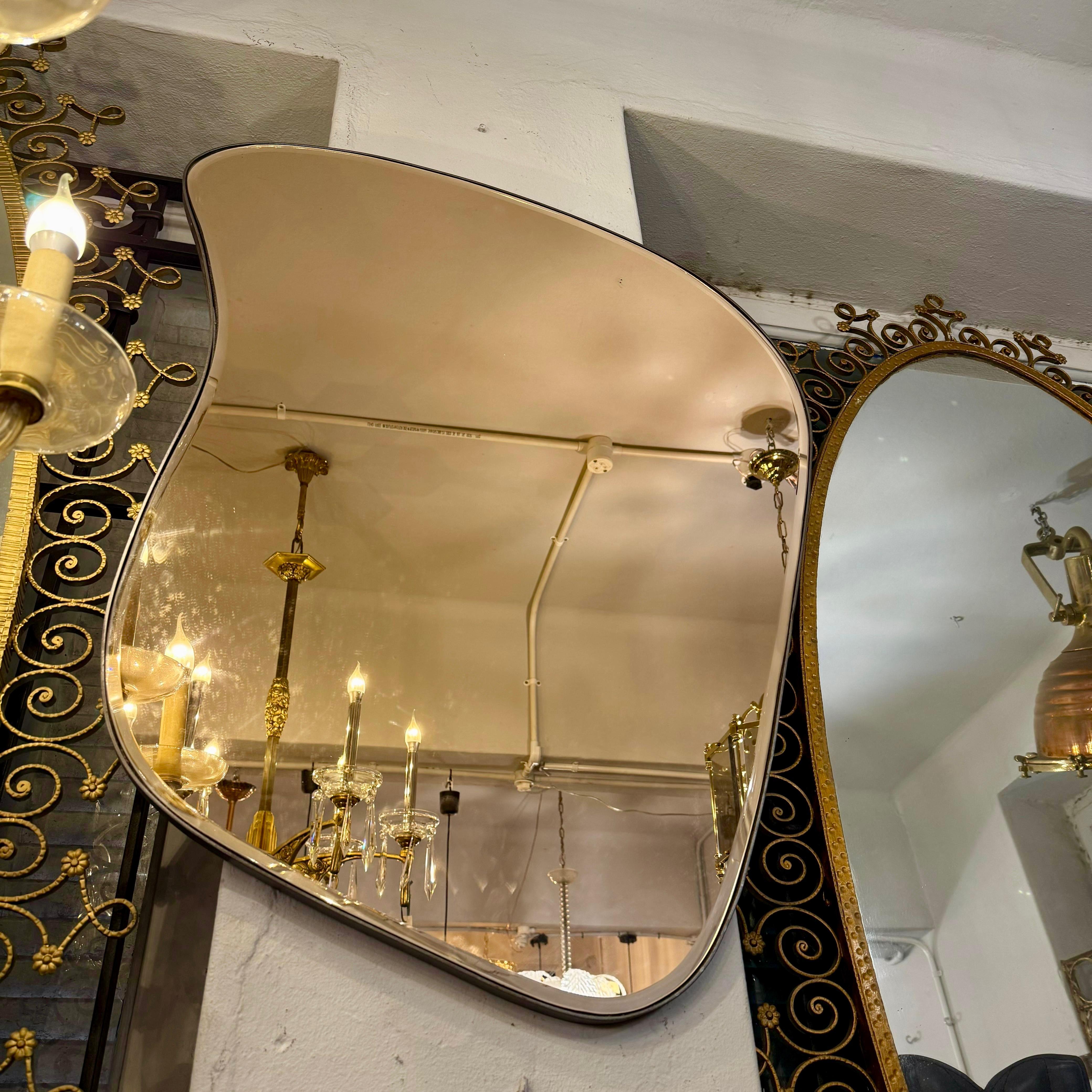 Unusual Contemporary Rose Gold Mirror