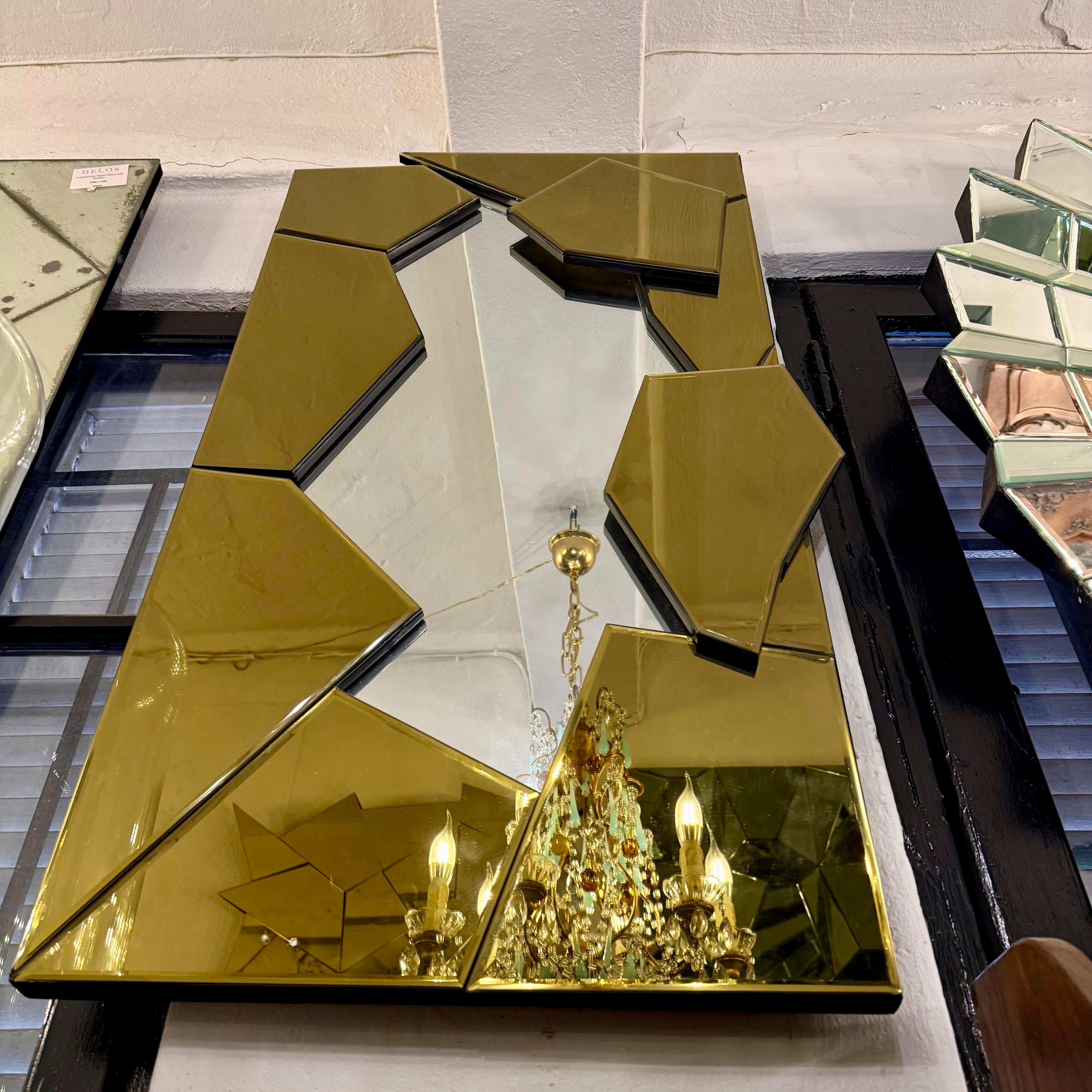 Contemporary Mirror with Amber Frame