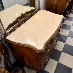 French Louis XV–Style Mahogany Commode with Marble Top