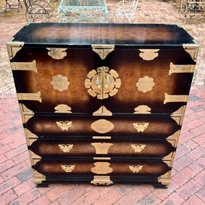 Vintage Korean Tansu Chest with Brass Mounts