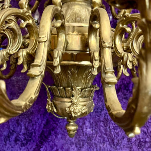 Monumental 24-Light Brass Chandelier, Early 20th Century