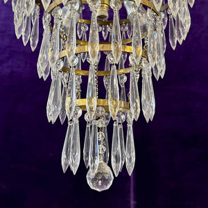Delos Custom Waterfall Chandelier with Antique Brass Castings - SOLD
