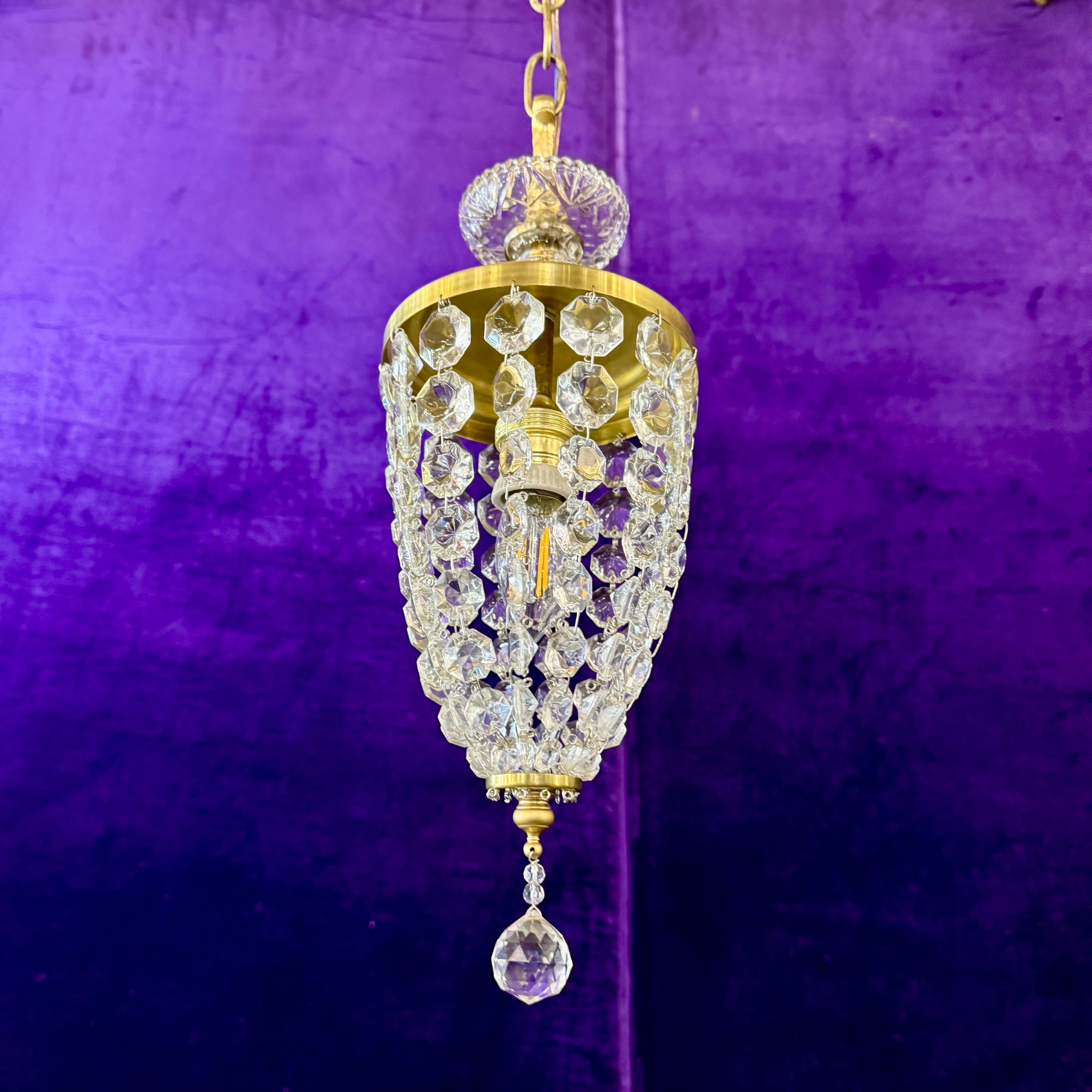 Petite Brass and Crystal Pedants - SOLD